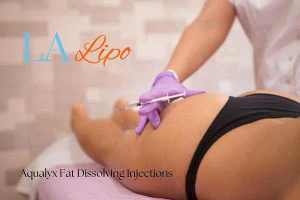 Woman having fat dissolving injections Eastbourne on thighs