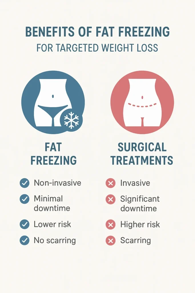 graphic showing the benefits of fat freezing Eastbourne